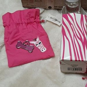 Pink zebra dog tag soak it